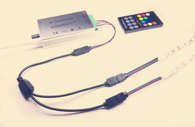 TronicsPros 2pcs 4 Pin RGB LED Strip Splitter Cable 2 Way 1 to 2 Splitter Connector SMD 5050 3528 2835 RGB LED Tape Ribbon Splitter- 12inch, Black - Image 4